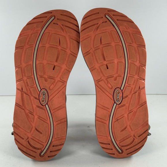 Chaco Z/2 Adjustable Strap Love Peace Sandal Orange Gray‎ Women's Size 8 - Picture 7 of 12